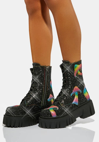 Trippy Twilight Combat Boots