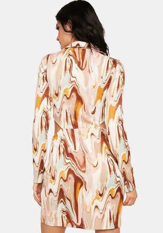 Blurry Vision Cut Out Mini Dress