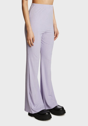 Sunday Plans Ribbed Pants - Purple