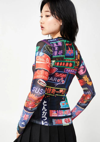 Midnight City Mesh Top