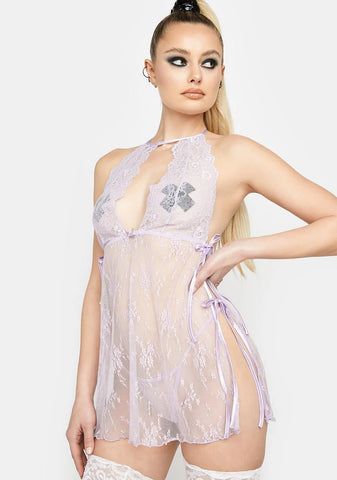 Plum Waiting On U Teddy Set