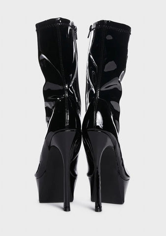 Vegas Patent Heeled Boots