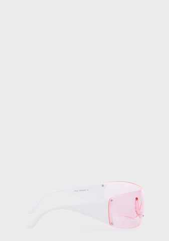 Pink Cylinder Shield Sunglasses