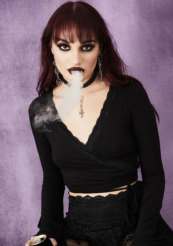 Tragic Prayer Bell Sleeve Top