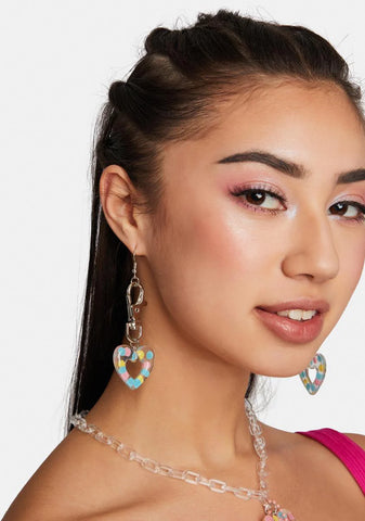 Azure Forever Love Heart Drop Earrings