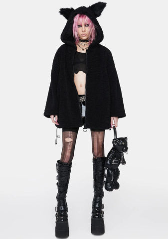 Wooly Loose Medium Length Coat