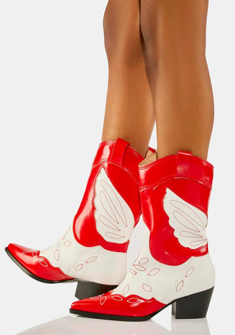 Red Howdy Cowboy Boots