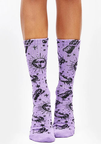 Violet Zodiac Socks