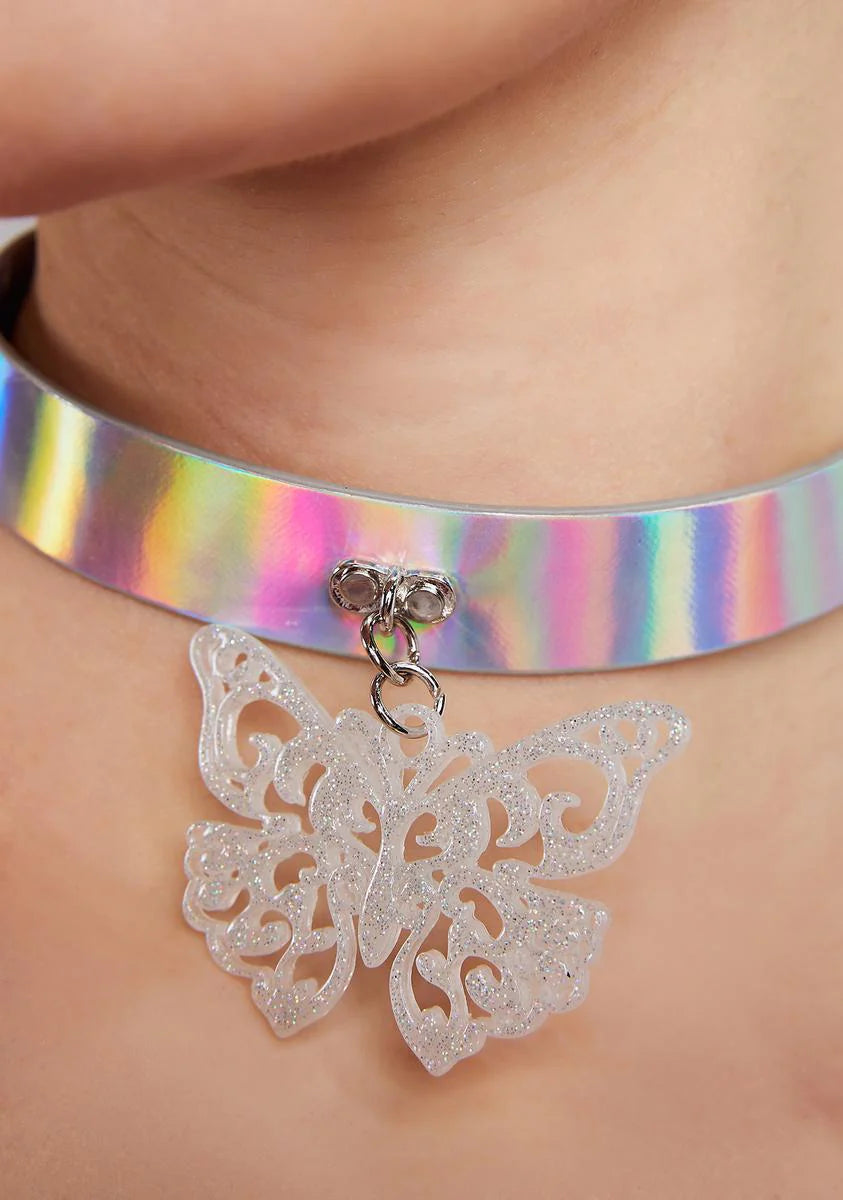 Butterfly Daze Holographic Choker
