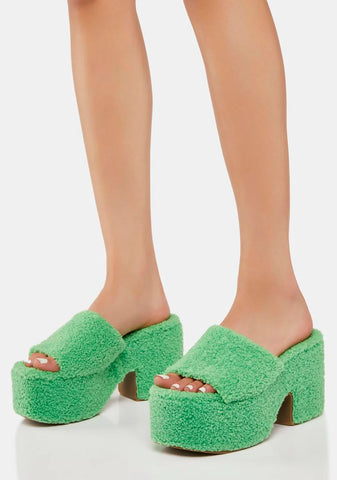 Green Mandee Platform Sandals