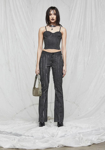 Synth Washed Bustier With Raw Edge Detail