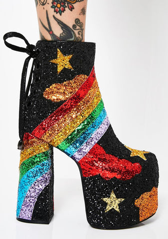 Rainbow Shock Glitter Boots