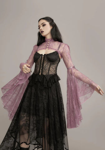 Mauve Dusk Before Dawn Lace Shrug