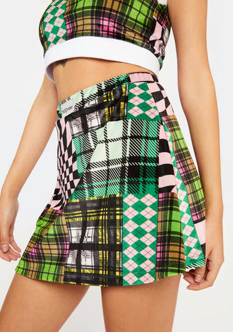 Patchwork Velour Skirt