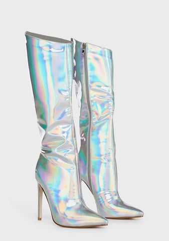 Silver Nova Stiletto Boots