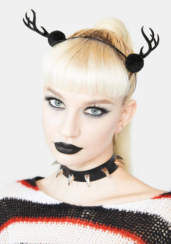 Reindeer Slayer Pom Pom Headband