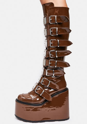 Brown Patent Trinity Boots