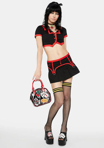 Lover's Lane Buttoned Crop Top