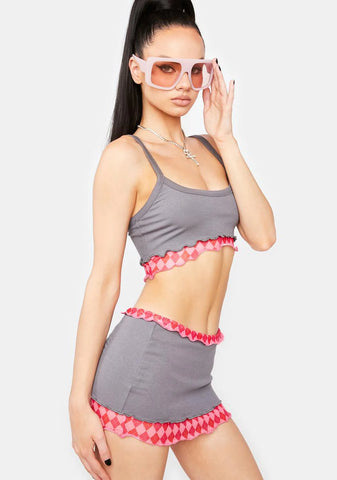 Ash Check Back Tomorrow Skirt Set