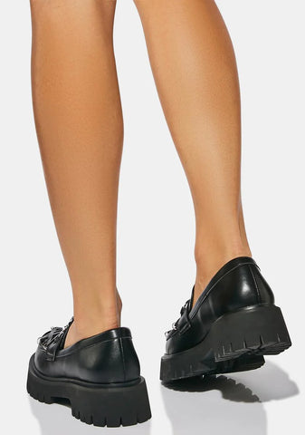 Silent Dusk Owl Pentagram Loafers