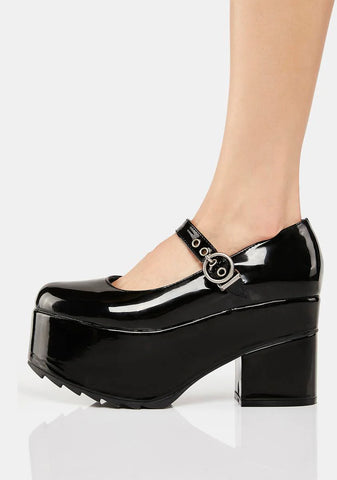 Black Secret Garden Mary Janes