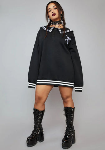 Her School Spirit Oversized Crewneck Sweatshirt