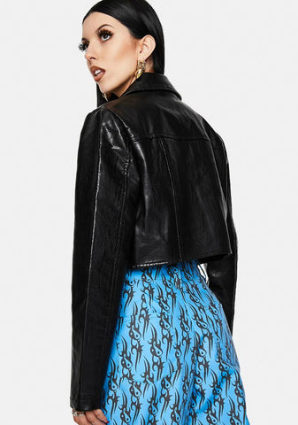 Victoria Vegan Leather Crop Jacket
