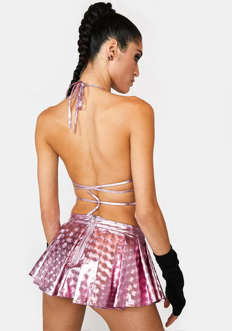Sweet Nova Girl Metallic Skort Set