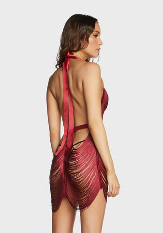 Ruby Fringe Benefits Sheer Slip Dress