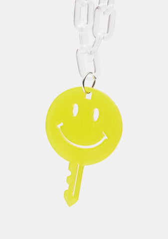 High Key Happy Clear Chain Necklace