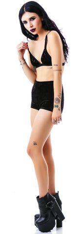 Velvet Triangle Bralette Bikini Top