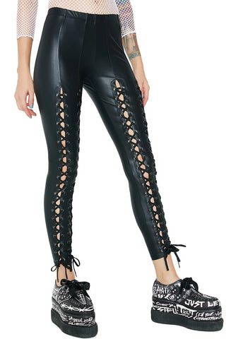 Seeing Double Lace-Up Leggings