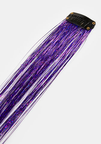 Purple 20" Hair Tinsel Extension 3-Pack