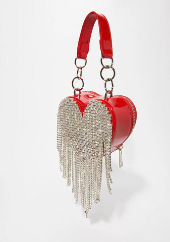 Love Mine All Mine Rhinestone Heart Mini Purse