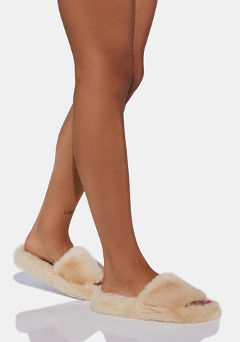 Latte Break Of Day Faux Fur Slippers