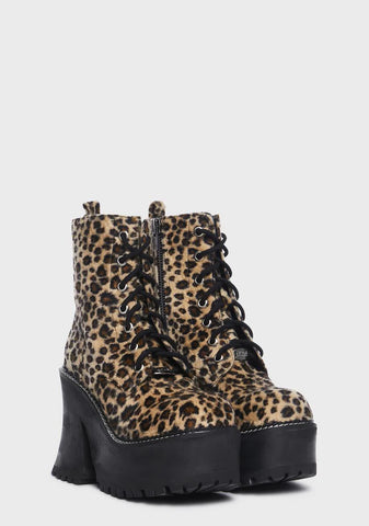 Wide Fit Catty Animal Behavior Platform Boots