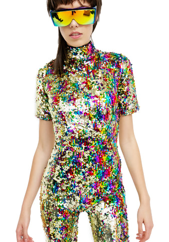 Rainbow Sequin Jumpsuit