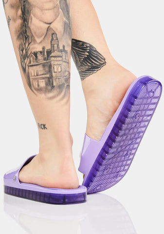 Purple Care Bears Beach Slide Sandals