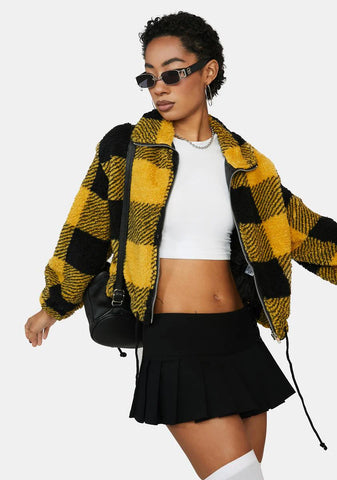 Honey Get The Phone Plaid Jacket