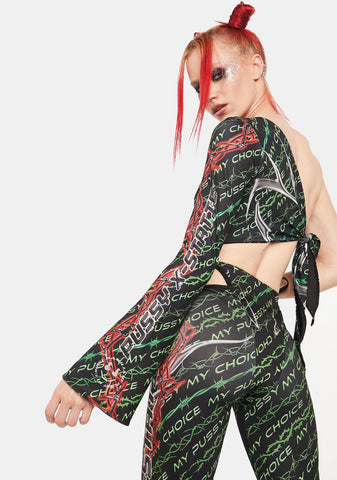 X-Static One Shoulder Tie Top