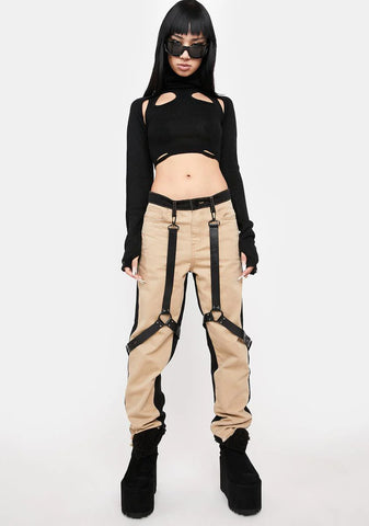 Atmosphere Two-Tone Harness Jeans