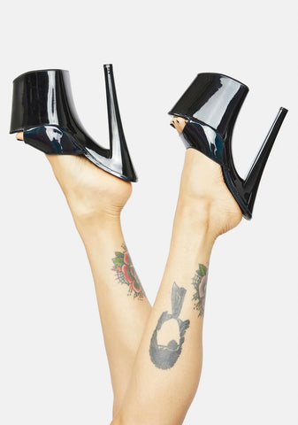 Sasha Black Hologram Platform Heels