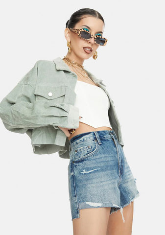 Kylee Relaxed High Rise Cuffed Denim Shorts