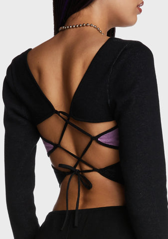 Butterfly Motif Knit Top