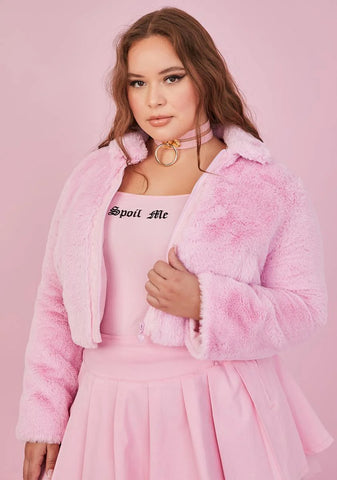 Sweet Always Cupid's Fool Faux Fur Jacket