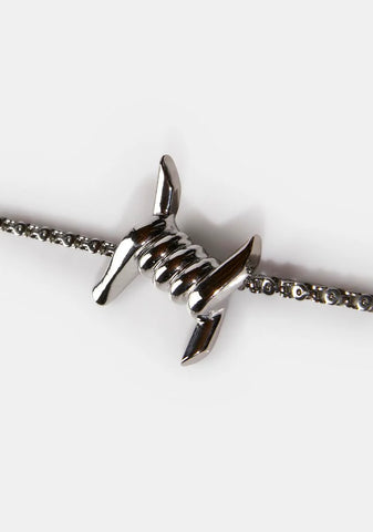 Distortion Barbed Wire Charm Necklace