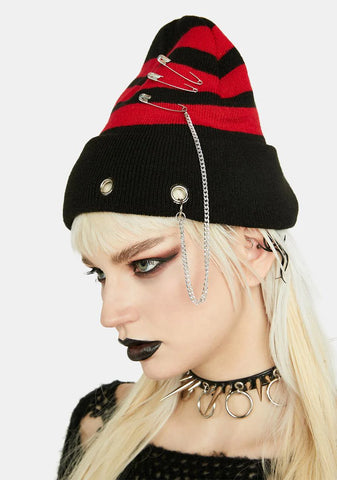 Radio Silence Striped Beanie