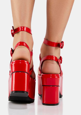 Red Turquoise Breeze Platform Sandals