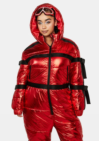 Plus Berry Delighted Metallic Snowsuit
