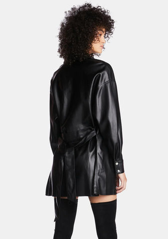 No Permission Needed Vegan Leather Dress
